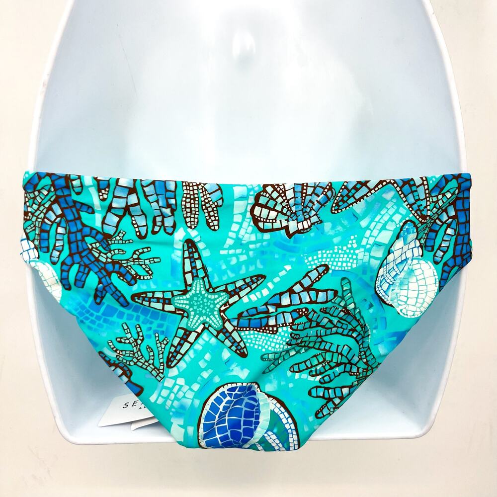 SEAFOLLY Women's La Mer Hipster Bikini Bottoms Size 6 Aquatic Blue NWT - Picture 7 of 15